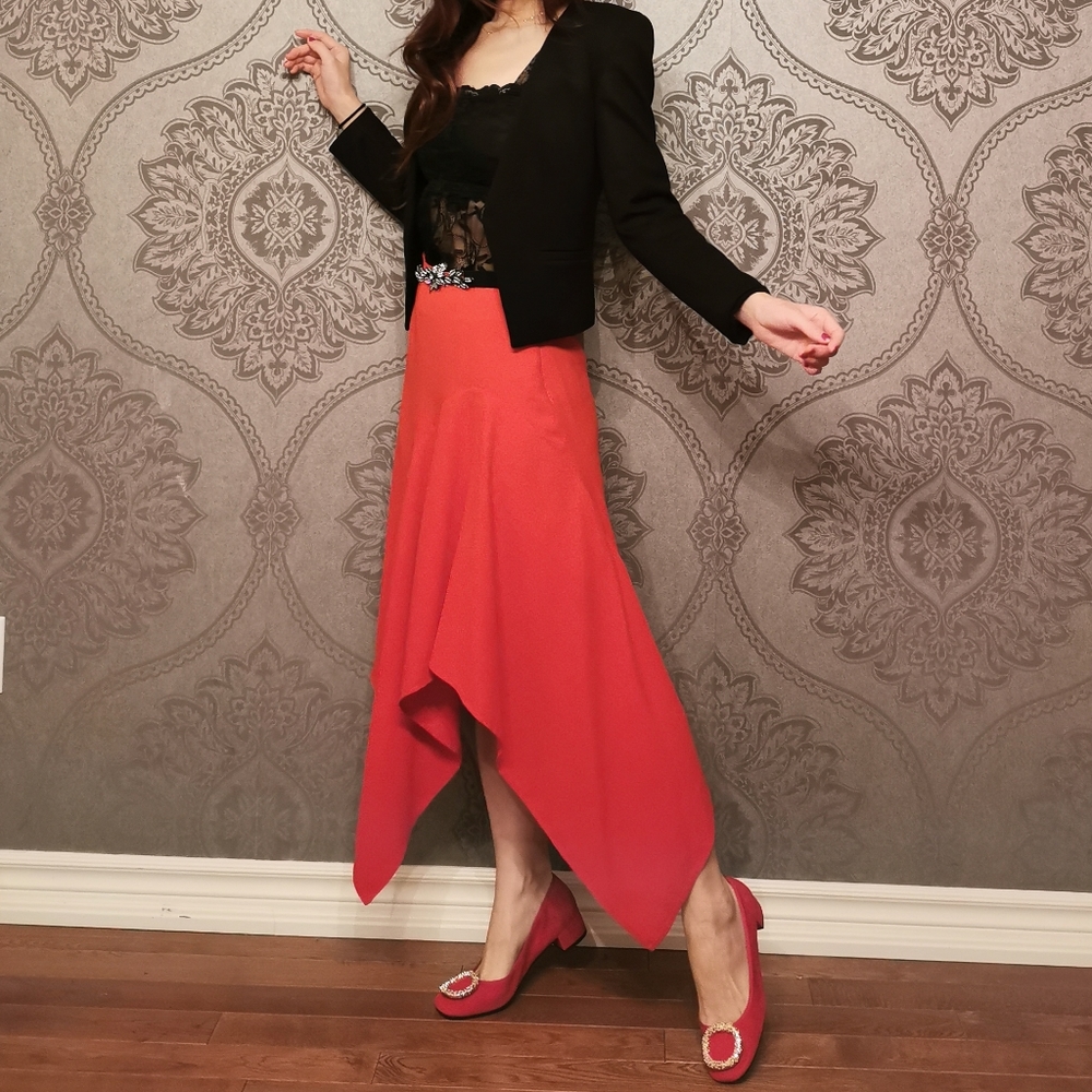 COAST UK 🇬🇧 asymmetric Red skirt